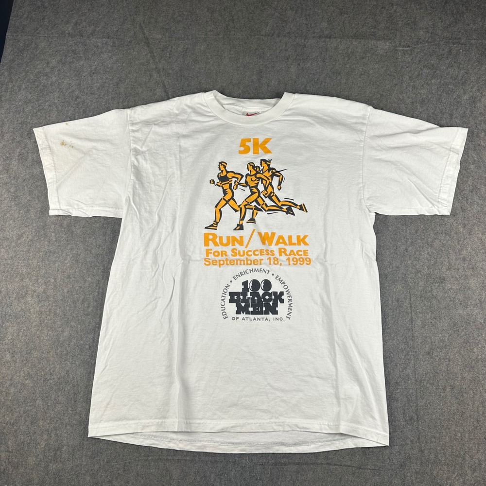 VTG Nike 5K Run Walk For Success Race Tee Shirt‎ Mens Large 1999 Atlanta Event